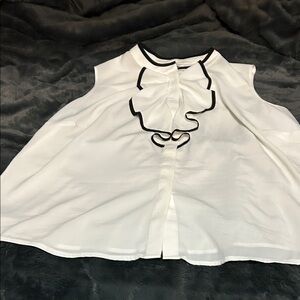 Calvin Klein White Sleeveless Top with Black Trim